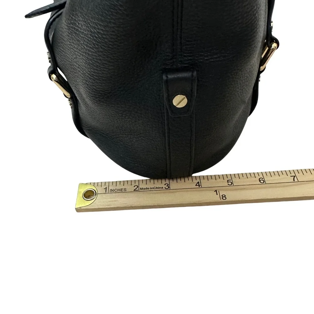 Michael Kors Black Pebbled Leather Satchel‎ Bag Gold Hardware Large Tote Handbag